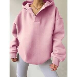 NEW LILY CLOTHING slouchy hooded sweatshirt in light pink